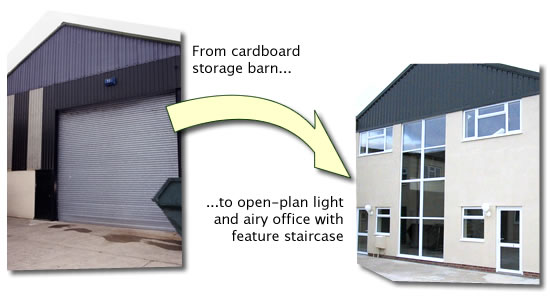 From storage barn to open-plan office